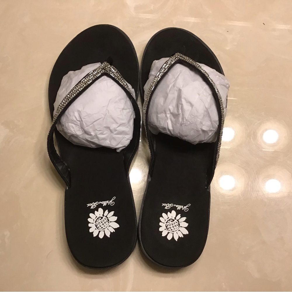 Yellow Box Dezi Clear Flip Flops. Size 11